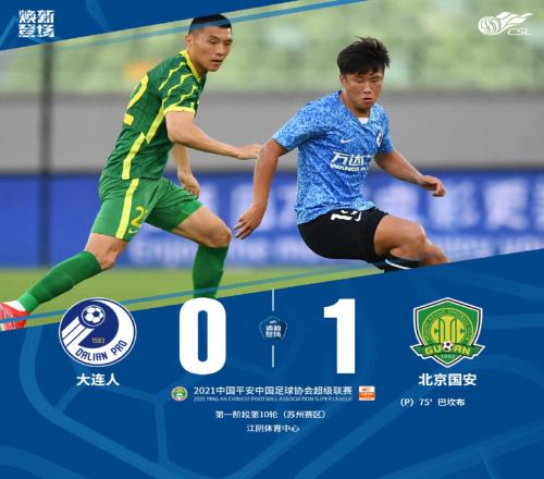 中超战报：大连人0-1送国安近四轮首胜