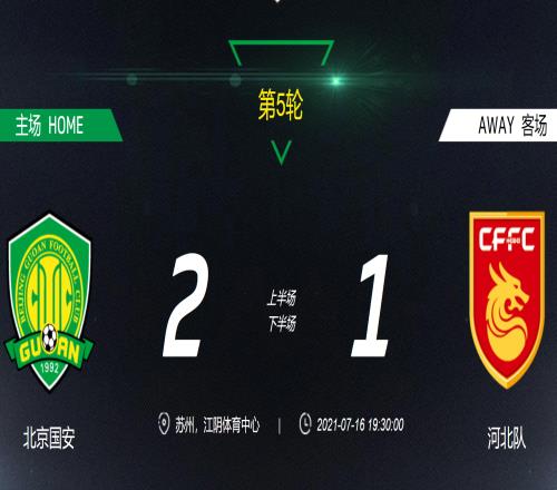 中超战报：两获点球，北京国安2-1击败河北
