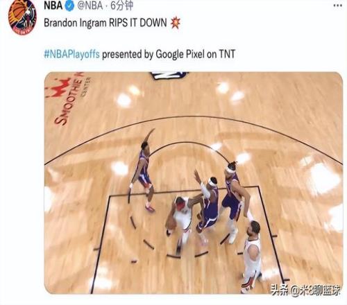 NBA直播：鹈鹕G4击败太阳 大比分2-2扳平 莺歌砍下30分5助