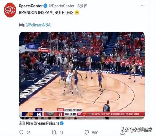 NBA直播：鹈鹕G4击败太阳 大比分2-2扳平 莺歌砍下30分5助
