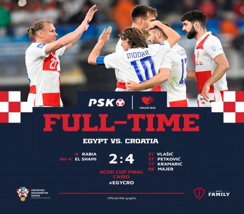 友谊赛-克罗地亚4-2逆转埃及，莫德里奇助攻双响，克拉马里奇破门
