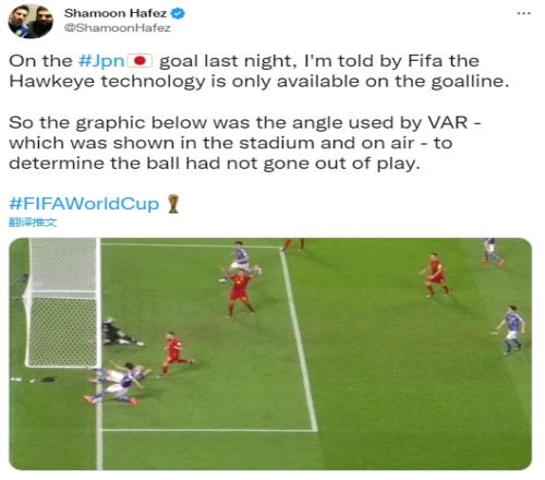 记者谈日本争议进球:FIFA告诉我只在门线上有鹰眼技术