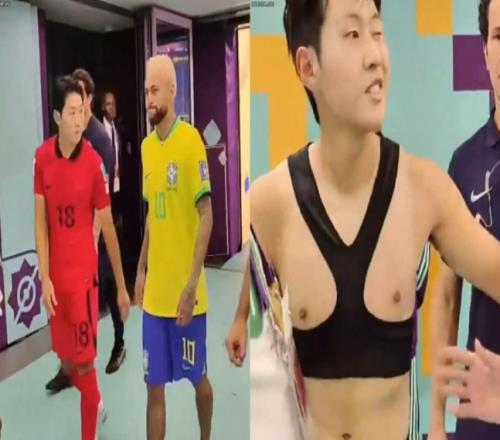 使了一个眼色，李刚仁赛后要到内马尔的球衣