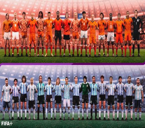 两队传奇众星云集！FIFA官推晒海报预热阿根廷vs荷兰
