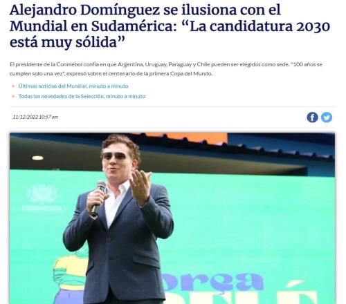 南美足联主席:世界杯百年应回南美办 致敬贝利老马是为了公平