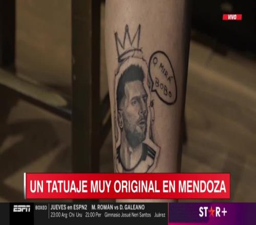 每个动作都是经典!ESPN:一名球迷将梅西爆粗瞬间纹在身上