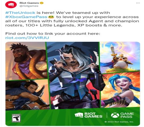 Riot官方:LOL、LOL手游、LOR、金铲铲和瓦罗兰特登录Xbox