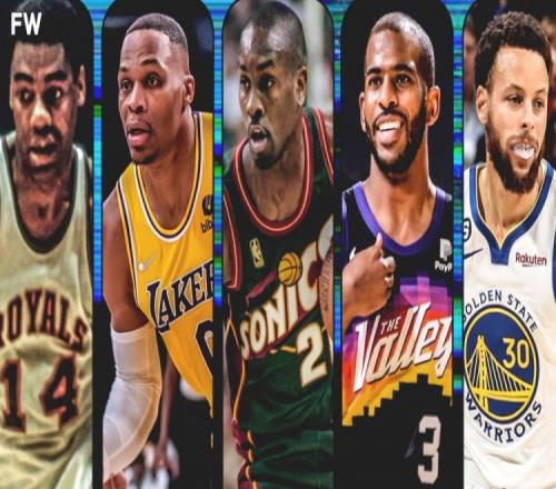 NBA历史控卫生涯总得分top5:库里上榜 威少屈居第二
