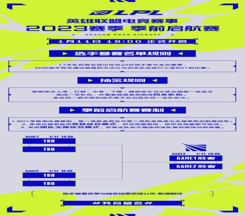 LPL官方:2023赛季季前启航赛 1月11日18点正式开启