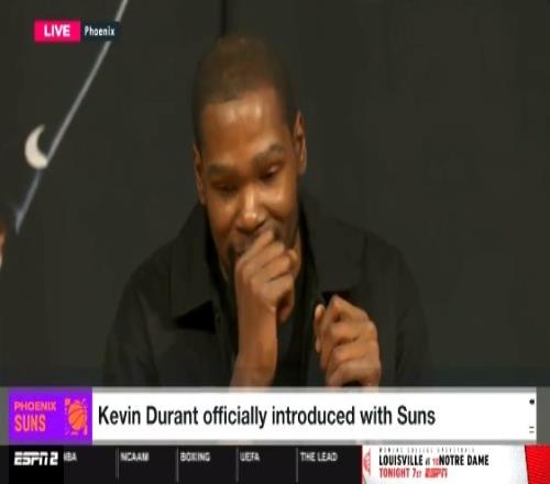 KD：太阳球迷为球员设立了高标准 希望我每场比赛都能达标