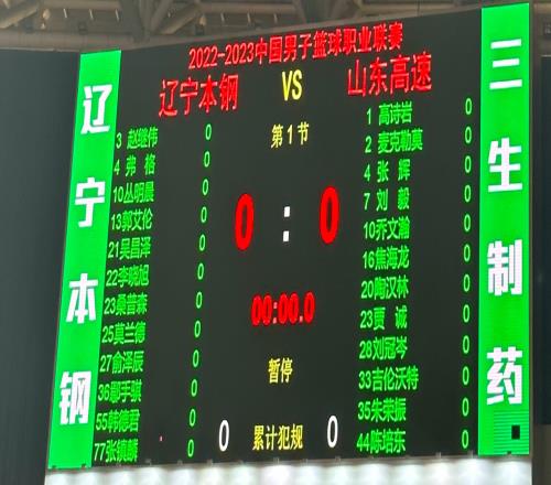 辽宁vs山东大名单:郭艾伦复出 付豪缺席 麦克勒莫可以出战