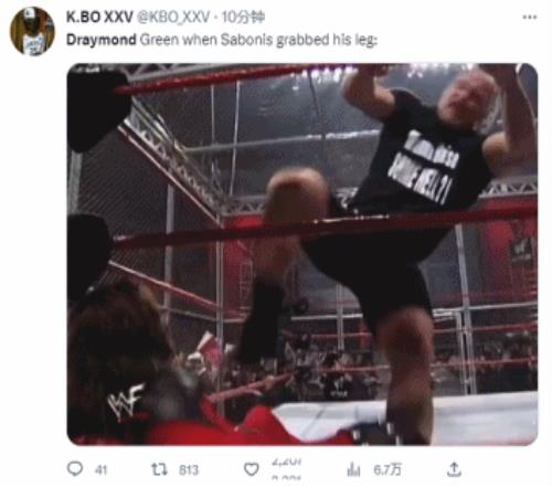 “追梦”冲上推特美国热搜第一 网友晒WWE集锦:这就是追梦踩小萨