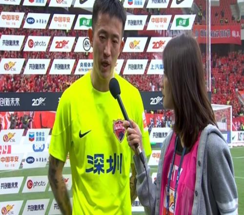 姜至鹏:与海港的这场比赛非常精彩 专业球场氛围完全不同