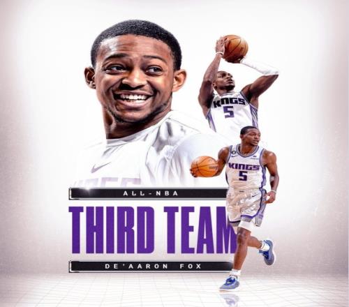 国王官推祝贺福克斯:从赛季关键先生到NBA最佳阵容