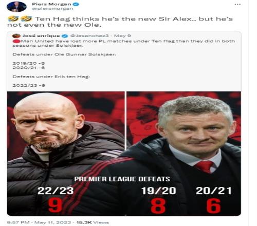 摩根:滕哈赫以为自己是新弗格森,但他甚至不是新的索帅