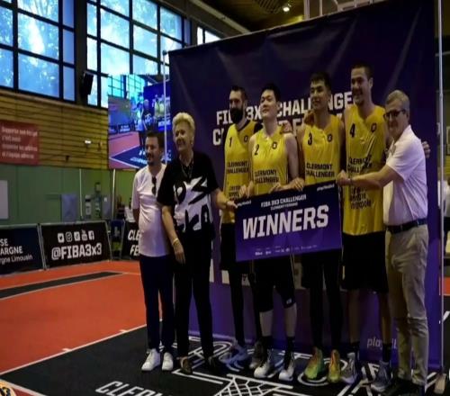 FIBA3x3克莱蒙费朗挑战赛张宁所在的利曼队最终夺冠!