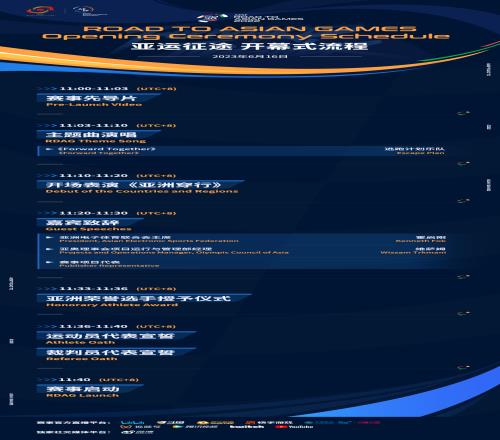 亚运征途的开幕式流程：将有亚洲荣誉选手授予仪式