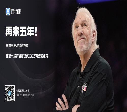 马刺官方:球队与波波维奇签下五年续约合同价值超8000万美元