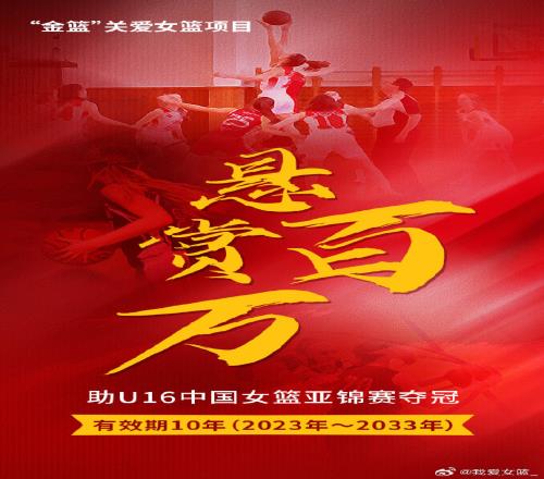 继续支持!发函质疑篮协企业立新项悬赏百万助U16女篮亚锦赛夺冠