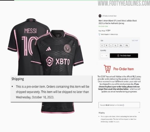 阿迪达斯产能跟不上，梅西的迈阿密10号球衣最迟10月才能发货
