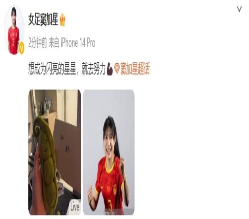 窦加星发文：想成为闪亮的星星，就去努力