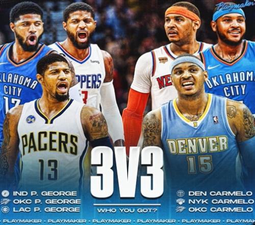 多重形态3V3!步行者雷霆快船椒大战掘金尼克斯雷霆瓜