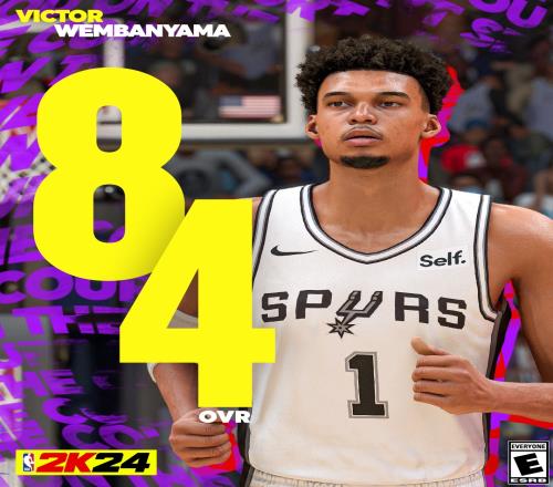 2K初始评分84!文班亚马:还不错赛季结束肯定能到90