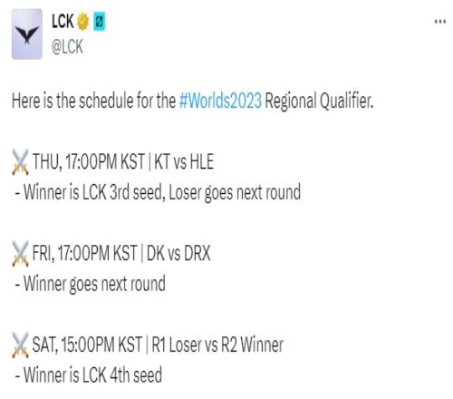 LCK冒泡赛预告：明日KT与HLE将决出LCK世界赛三号种子资格