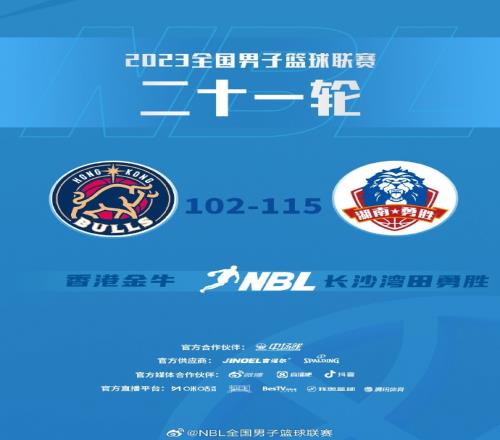 NBL常规赛第21轮：长沙湾田勇胜115102战胜香港金牛