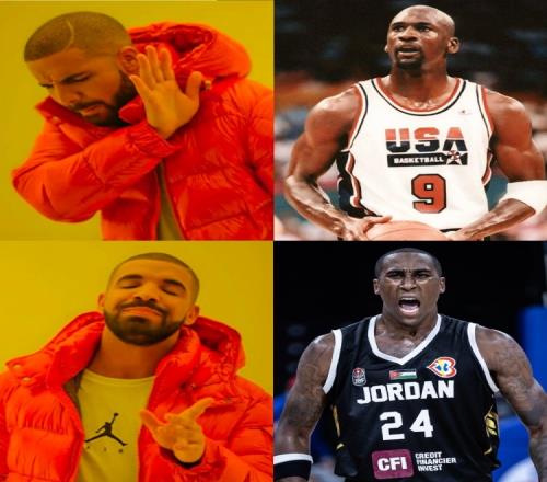 玩起谐音梗FIBA官方预热约旦vs美国:这次乔丹在对面