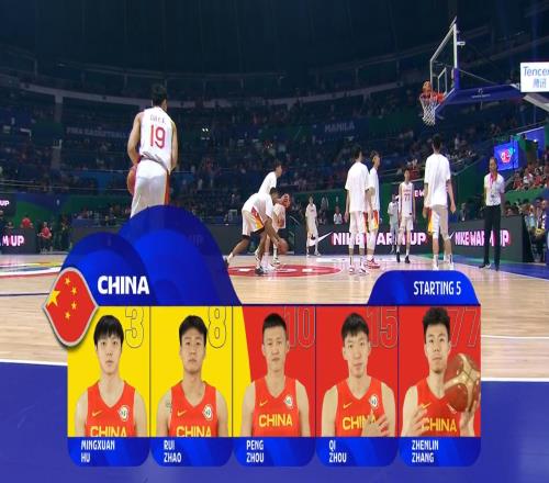 李凯尔替补！中国男篮先发变阵：胡明轩张镇麟赵睿周鹏周琦
