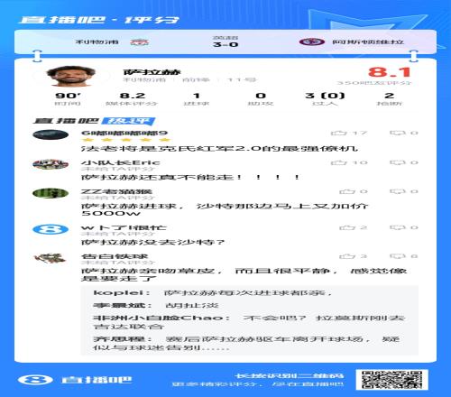 吧友呼声：萨拉赫真不能走！法老将是克氏红军2.0的最强僚机