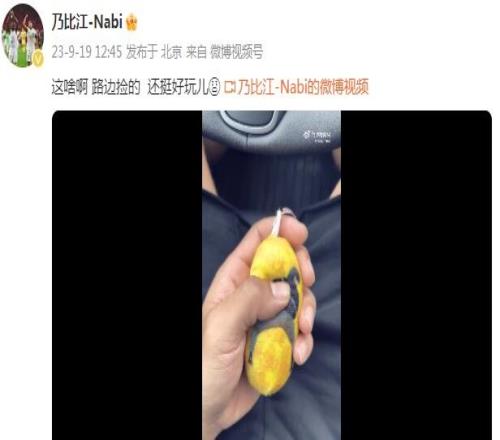 这是啥啊乃比江路边捡到玩偶:路边捡的,还挺好玩儿