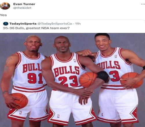 9596赛季的公牛是NBA有史以来最强队埃文特纳:是的