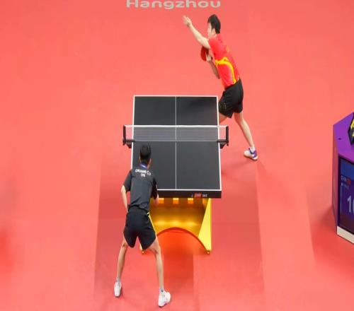 亚运会乒乓球男子团体半决赛中国队30击败中国台北队进决赛