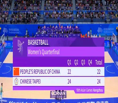 亚运女篮14决赛:中国首节2224中国台北