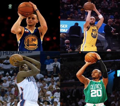 怎么混进来一个人NBA最纯粹的投篮姿势:水花&雷阿伦&迈基吉