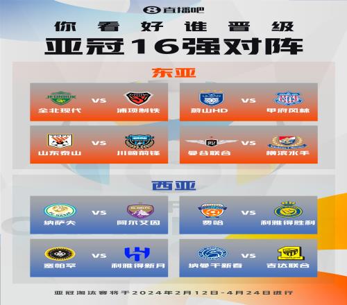 亚冠18决赛对阵：山东泰山vs川崎前锋，利雅得胜利vs费哈