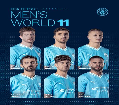 曼城6人入选FIFA年度最佳阵容：哈兰德、丁丁领衔，埃德森落选