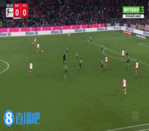 拜仁下半场闪电破门!凯恩抽射中柱,格雷罗补射建功