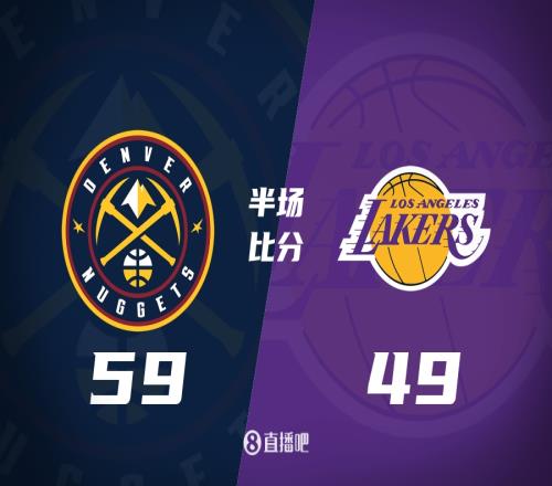 浓眉14+5湖人半场4959掘金波特&穆雷各14分&全队多点开花