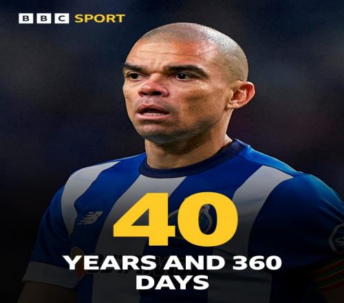 老骥伏枥！40岁360天的佩佩是欧冠淘汰赛中首发的最年长外场球员