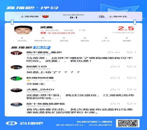 武磊2.5分!马菜菜:这饼不嚼碎了喂嘴里我可不吃,武磊:我也是