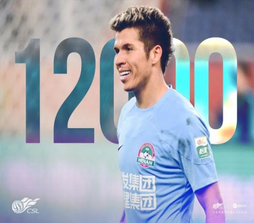 很有意义!纳萨里奥攻入中超联赛历史第12000球