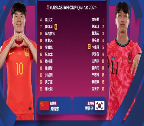 生死战!国奥vs韩国首发:陶强龙、谢文能先发,艾菲尔丁替补
