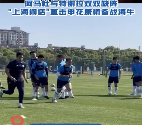 申花对阵海牛赛前合练,两名外援阿马杜、特谢拉双双缺阵