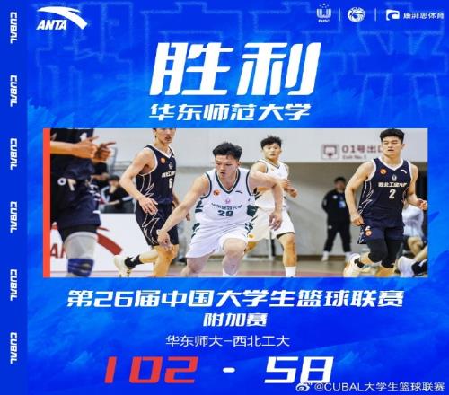 CUBAL李政崇21+9燕子春23分华东师大大胜西部工大