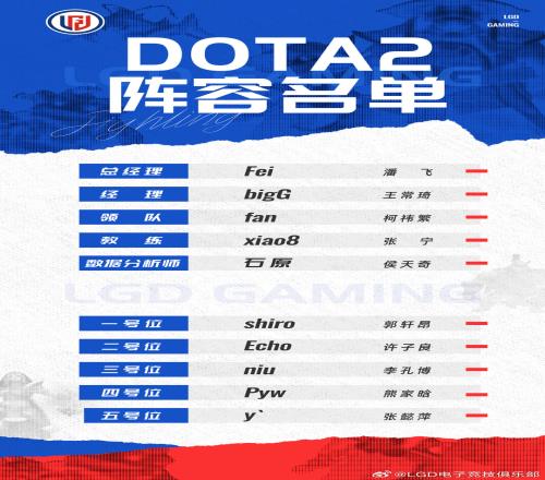 LGD官方：DOTA2分部今日起再次起航，教练xiao8