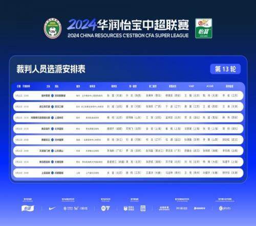 足协官方：上海海港vs成都蓉城裁判监督更换为穆宇欣