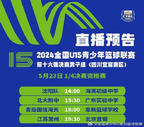 全国U15青少年篮球联赛男子组14资格赛：北大附中vs广东实验